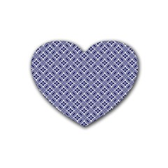 Wreath Differences Indigo Deep Blue Rubber Coaster (Heart) 