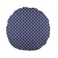 Wreath Differences Indigo Deep Blue Standard 15  Premium Round Cushions