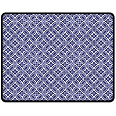 Wreath Differences Indigo Deep Blue Double Sided Fleece Blanket (Medium) 