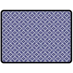 Wreath Differences Indigo Deep Blue Double Sided Fleece Blanket (Large) 