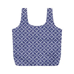 Wreath Differences Indigo Deep Blue Full Print Recycle Bag (M)