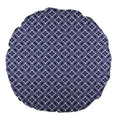 Wreath Differences Indigo Deep Blue Large 18  Premium Flano Round Cushions by Pakrebo