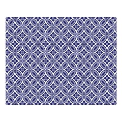 Wreath Differences Indigo Deep Blue Double Sided Flano Blanket (Large) 