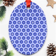 A Hexagonal Pattern Oval Ornament (Two Sides)