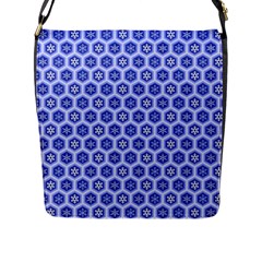 A Hexagonal Pattern Flap Closure Messenger Bag (L)