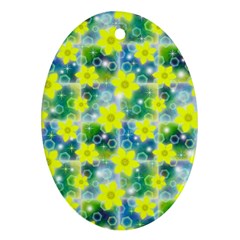 Narcissus Yellow Flowers Winter Oval Ornament (two Sides) by Pakrebo