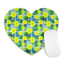 Narcissus Yellow Flowers Winter Heart Mousepads by Pakrebo