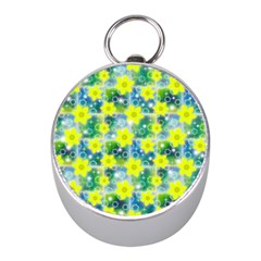 Narcissus Yellow Flowers Winter Mini Silver Compasses by Pakrebo