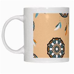 Dreamcatcher Pattern Pen Background White Mugs by Pakrebo