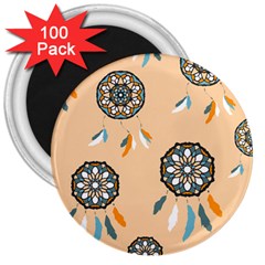 Dreamcatcher Pattern Pen Background 3  Magnets (100 Pack) by Pakrebo