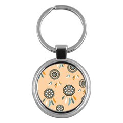 Dreamcatcher Pattern Pen Background Key Chains (round)  by Pakrebo