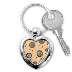 Dreamcatcher Pattern Pen Background Key Chains (heart)  by Pakrebo