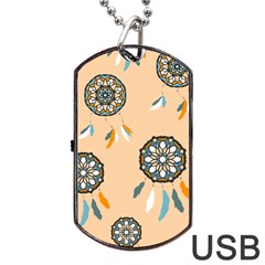 Dreamcatcher Pattern Pen Background Dog Tag Usb Flash (one Side) by Pakrebo