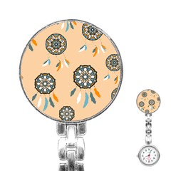 Dreamcatcher Pattern Pen Background Stainless Steel Nurses Watch by Pakrebo