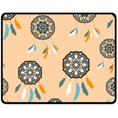 Dreamcatcher Pattern Pen Background Double Sided Fleece Blanket (medium)  by Pakrebo