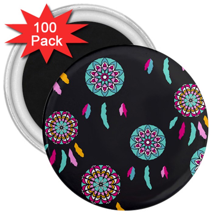 Dreamcatcher Seamless American 3  Magnets (100 pack)