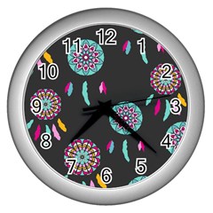 Dreamcatcher Seamless American Wall Clock (Silver)