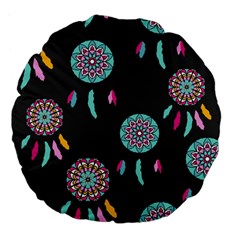 Dreamcatcher Seamless American Large 18  Premium Flano Round Cushions