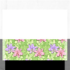 Lily Flowers Green Plant Natural Rectangular Jigsaw Puzzl by Pakrebo