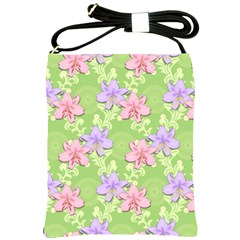 Lily Flowers Green Plant Natural Shoulder Sling Bag by Pakrebo