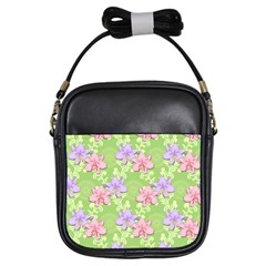 Lily Flowers Green Plant Natural Girls Sling Bag by Pakrebo