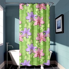 Lily Flowers Green Plant Natural Shower Curtain 36  X 72  (stall)  by Pakrebo