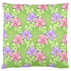 Lily Flowers Green Plant Natural Large Flano Cushion Case (one Side) by Pakrebo