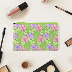 Lily Flowers Green Plant Natural Cosmetic Bag (xs) by Pakrebo