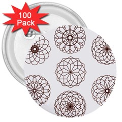 Graphics Geometry Abstract 3  Buttons (100 Pack)  by Pakrebo