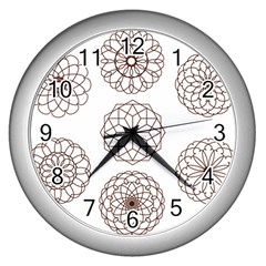 Graphics Geometry Abstract Wall Clock (silver) by Pakrebo