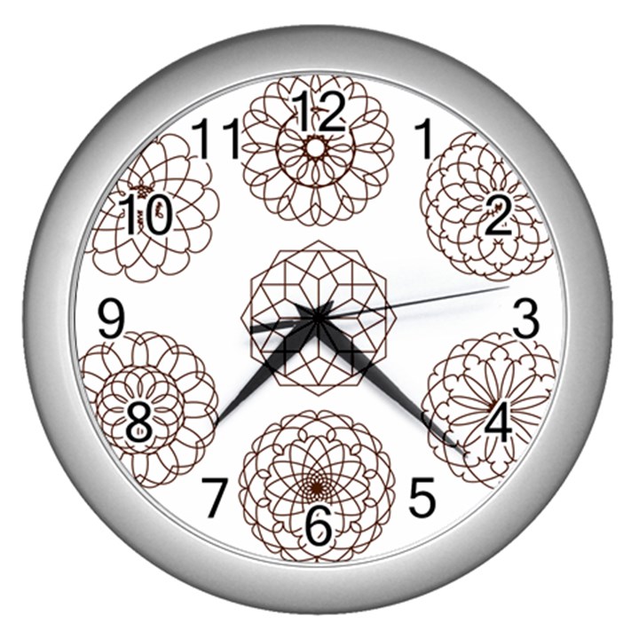 Graphics Geometry Abstract Wall Clock (Silver)