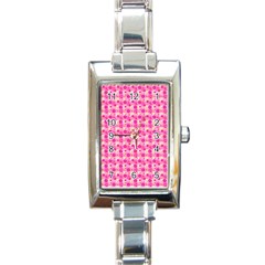 Hana Tsurukusa Heart Pink Rectangle Italian Charm Watch by Pakrebo