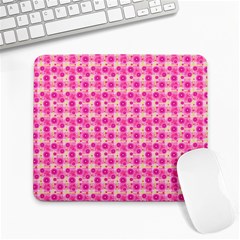 Hana Tsurukusa Heart Pink Large Mousepads by Pakrebo