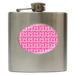 Hana Tsurukusa Heart Pink Hip Flask (6 Oz) by Pakrebo