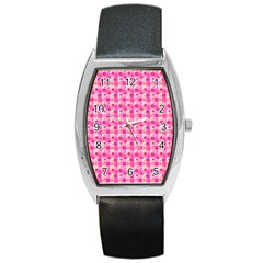 Hana Tsurukusa Heart Pink Barrel Style Metal Watch by Pakrebo