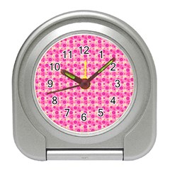 Hana Tsurukusa Heart Pink Travel Alarm Clock by Pakrebo