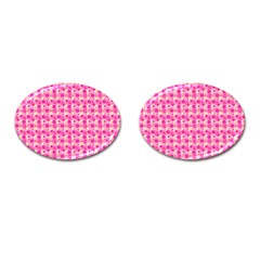 Hana Tsurukusa Heart Pink Cufflinks (oval) by Pakrebo