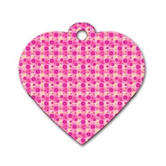 Hana Tsurukusa Heart Pink Dog Tag Heart (two Sides) by Pakrebo