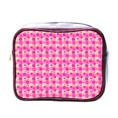 Hana Tsurukusa Heart Pink Mini Toiletries Bag (one Side) by Pakrebo