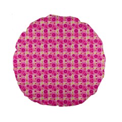 Hana Tsurukusa Heart Pink Standard 15  Premium Round Cushions by Pakrebo