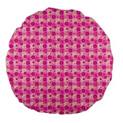 Hana Tsurukusa Heart Pink Large 18  Premium Round Cushions by Pakrebo