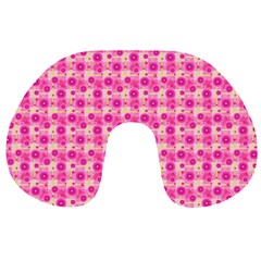 Hana Tsurukusa Heart Pink Travel Neck Pillows by Pakrebo