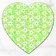 Zephyranthes Candida White Flowers Jigsaw Puzzle (heart) by Pakrebo