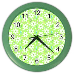 Zephyranthes Candida White Flowers Color Wall Clock by Pakrebo