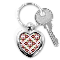 Christmas Wallpaper Background Key Chains (heart)  by Pakrebo