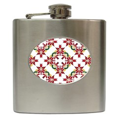 Christmas Wallpaper Background Hip Flask (6 Oz) by Pakrebo