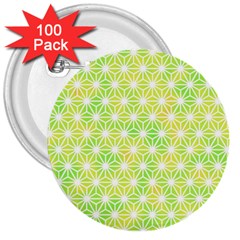 Traditional Patterns Hemp Pattern Green 3  Buttons (100 Pack)  by Pakrebo