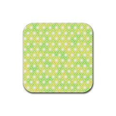 Traditional Patterns Hemp Pattern Green Rubber Coaster (square)  by Pakrebo