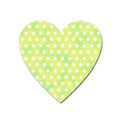 Traditional Patterns Hemp Pattern Green Heart Magnet by Pakrebo