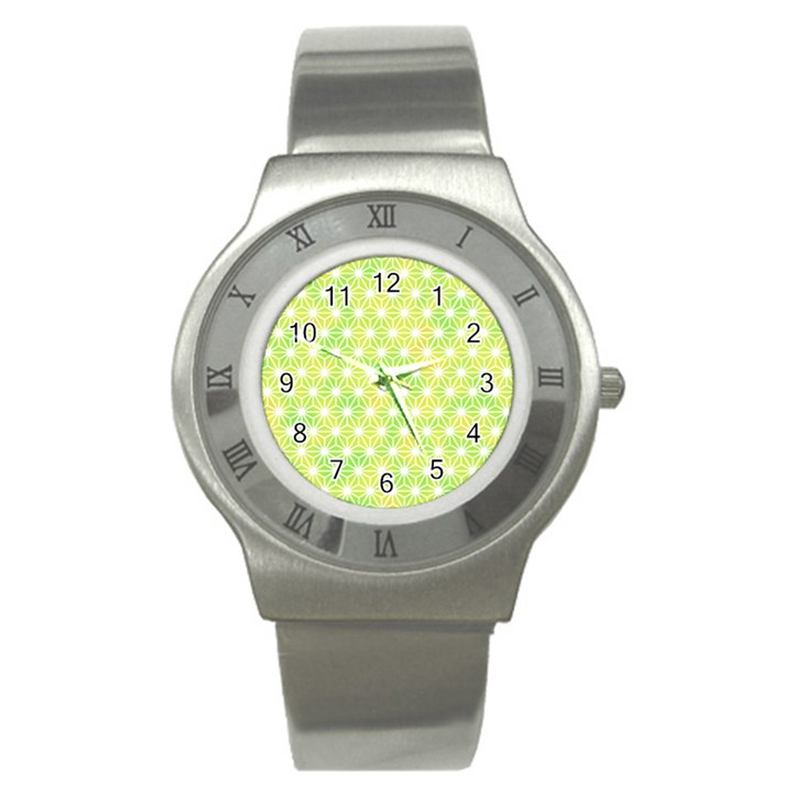 Traditional Patterns Hemp Pattern Green Stainless Steel Watch